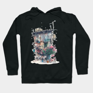 House with flowering tree Hoodie